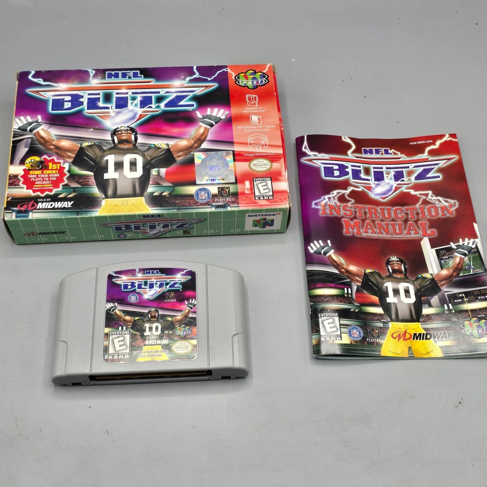 NFL Blitz Nintendo 64 N64 CIB Midway Sports Game Box Complete with Manual CIB